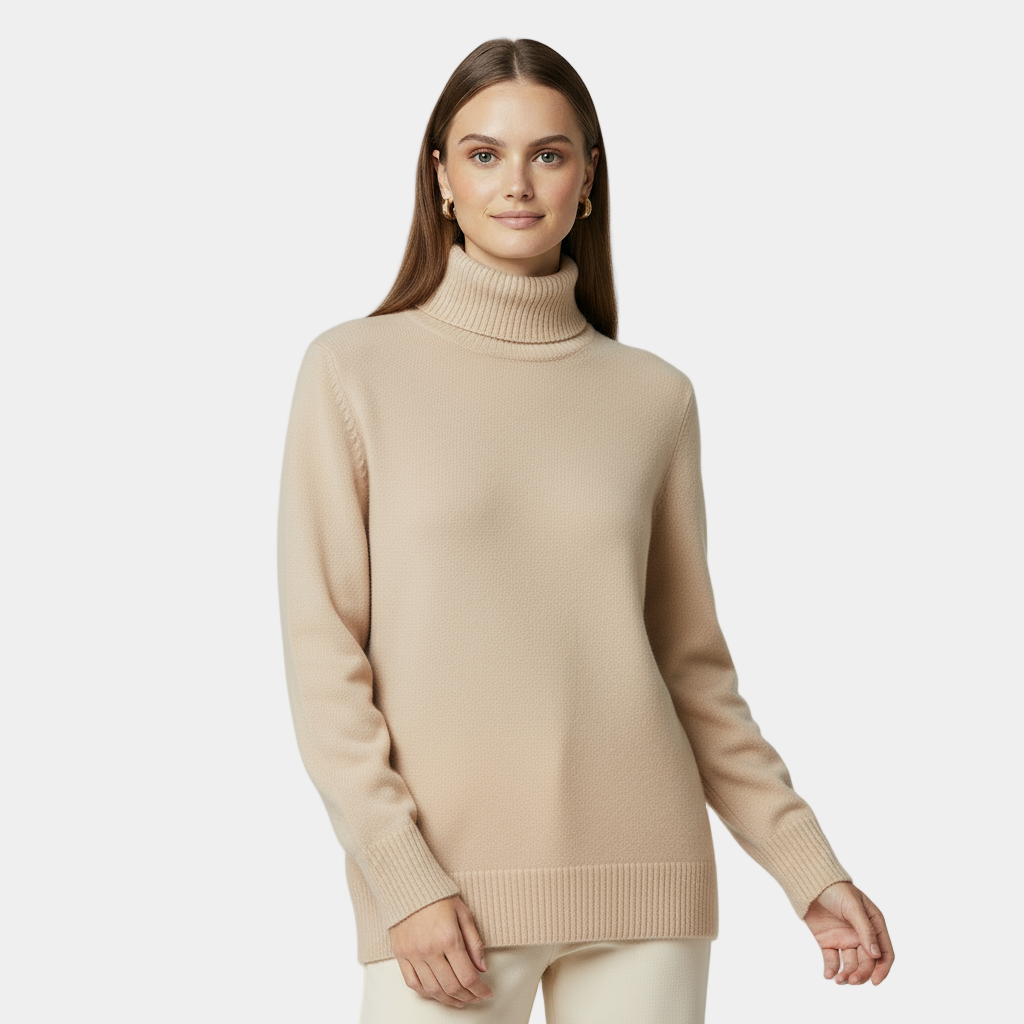 Cashmere Turtleneck Sweater for Women - Classy Design, Warm and Comfortable Knitwear for Casual or Office Wear