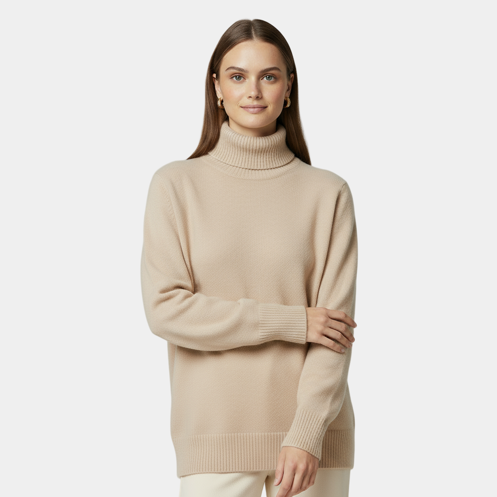 Cashmere Turtleneck Sweater for Women - Classy Design, Warm and Comfortable Knitwear for Casual or Office Wear