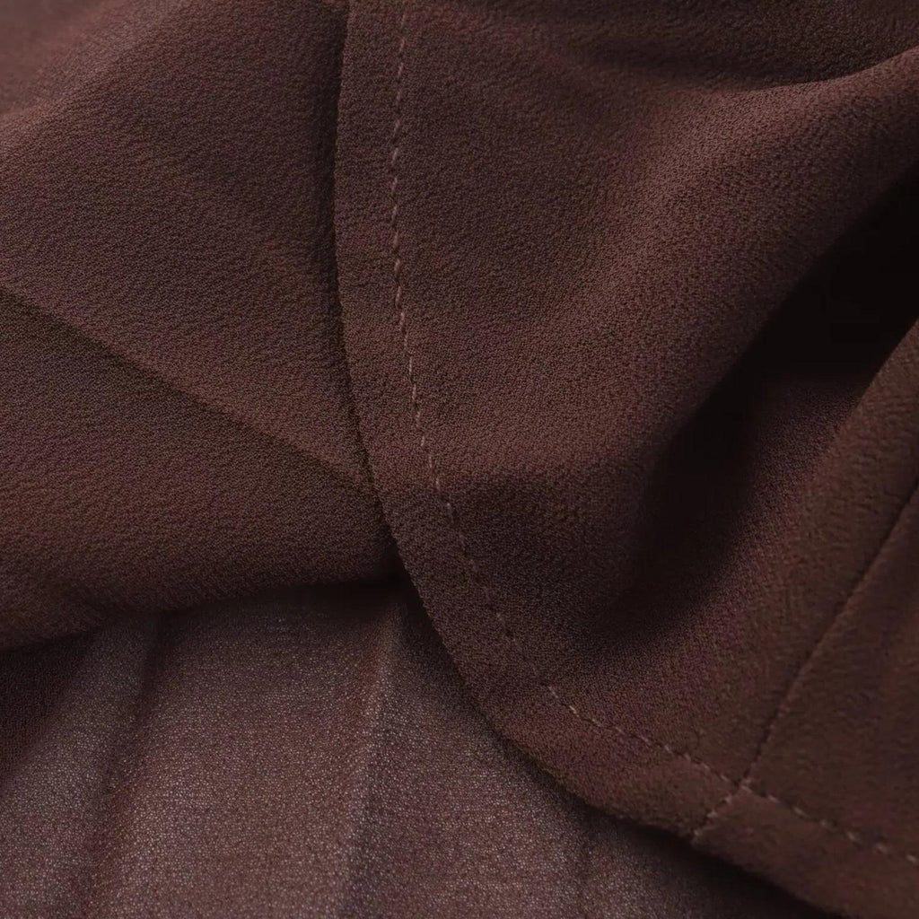 Chiffon Midi Dress for Women - Turn-Down Collar, Elegant Design for Casual or Formal Occasions