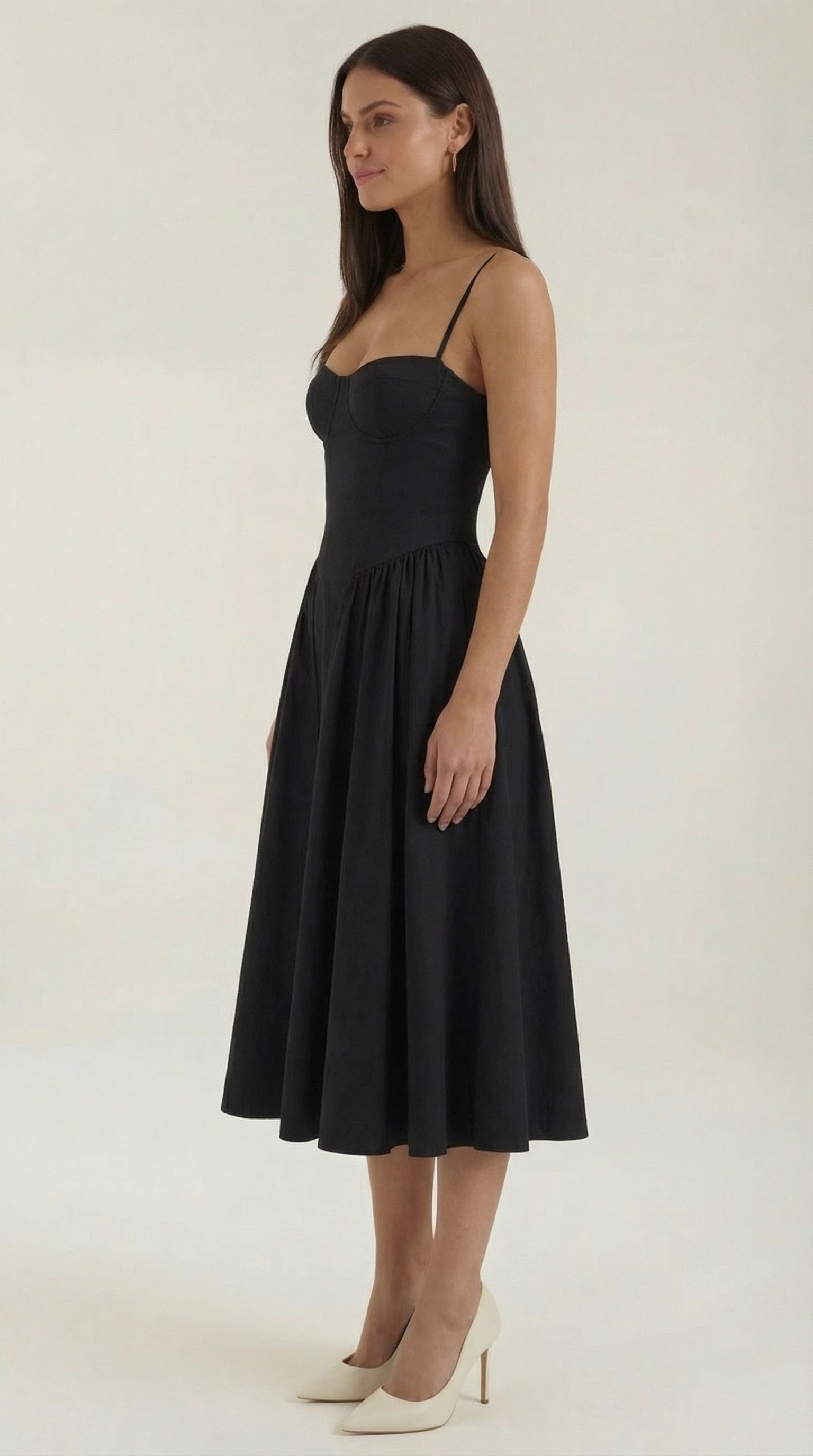 Corset Midi Dress in Elegant Fabric for Formal Events and Special Occasions