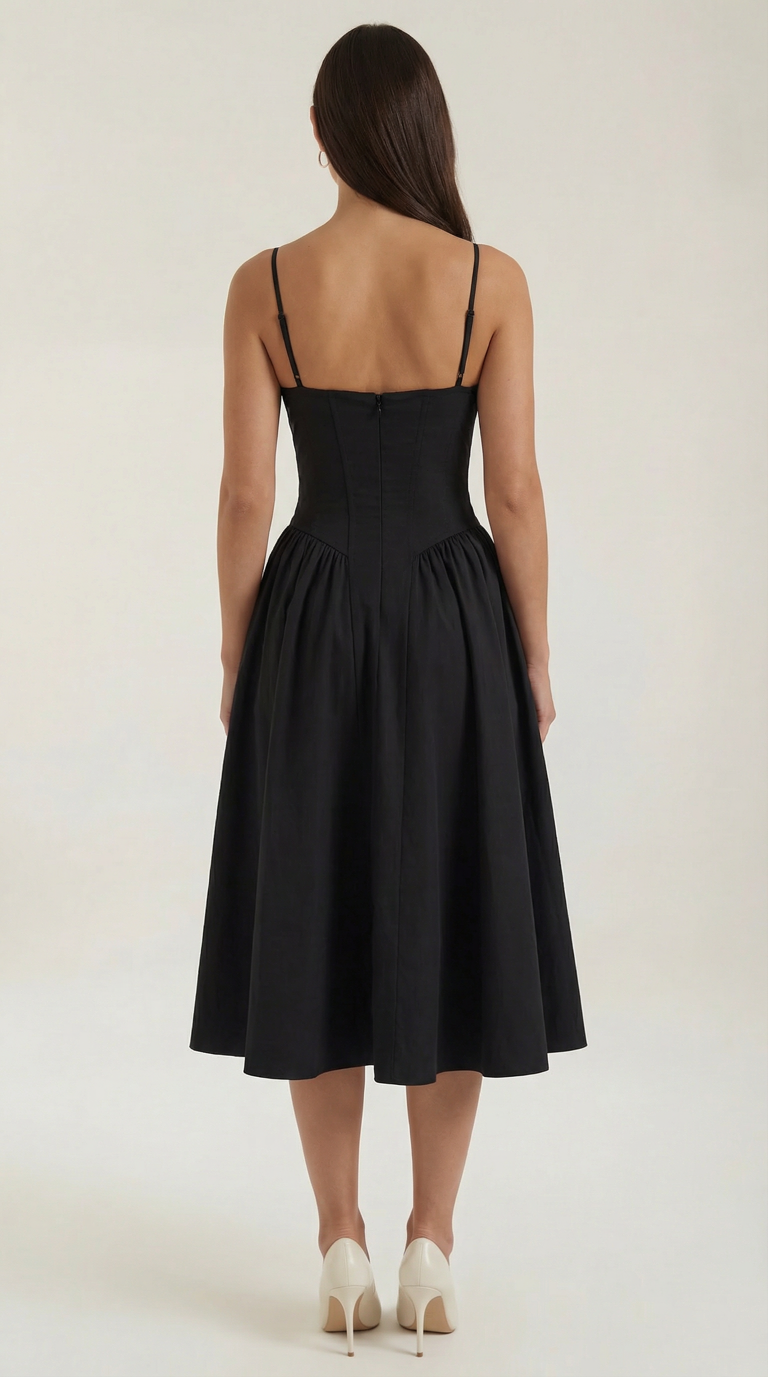 Corset Midi Dress in Elegant Fabric for Formal Events and Special Occasions