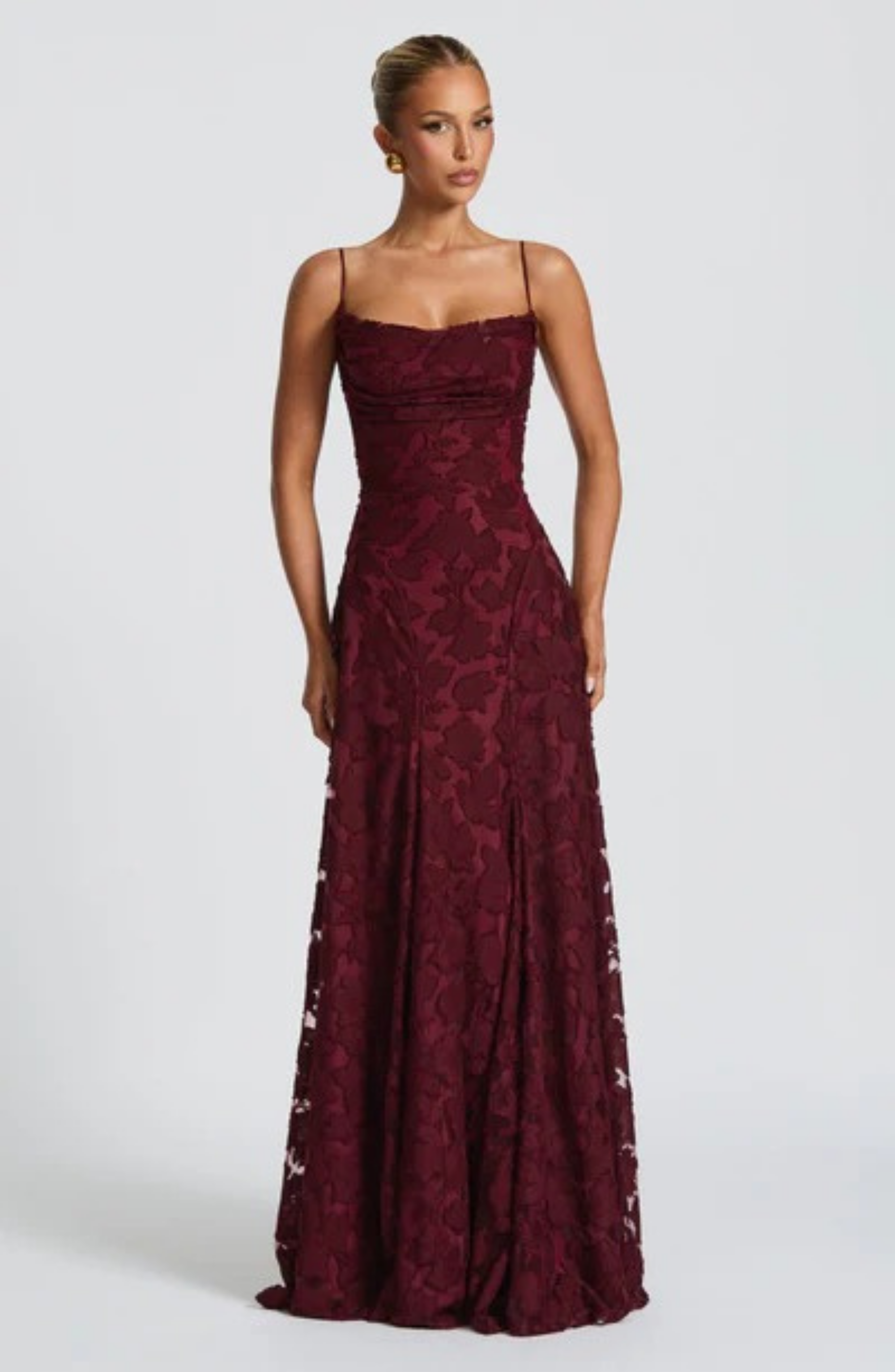 Crimson Midi Dress - Soft Fabric - Elegant Evening Wear for Special Occasions