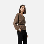 Elegant Women's Wrap Sweater in Soft Knit Fabric for Casual or Office Wear