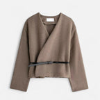 Elegant Women's Wrap Sweater in Soft Knit Fabric for Casual or Office Wear