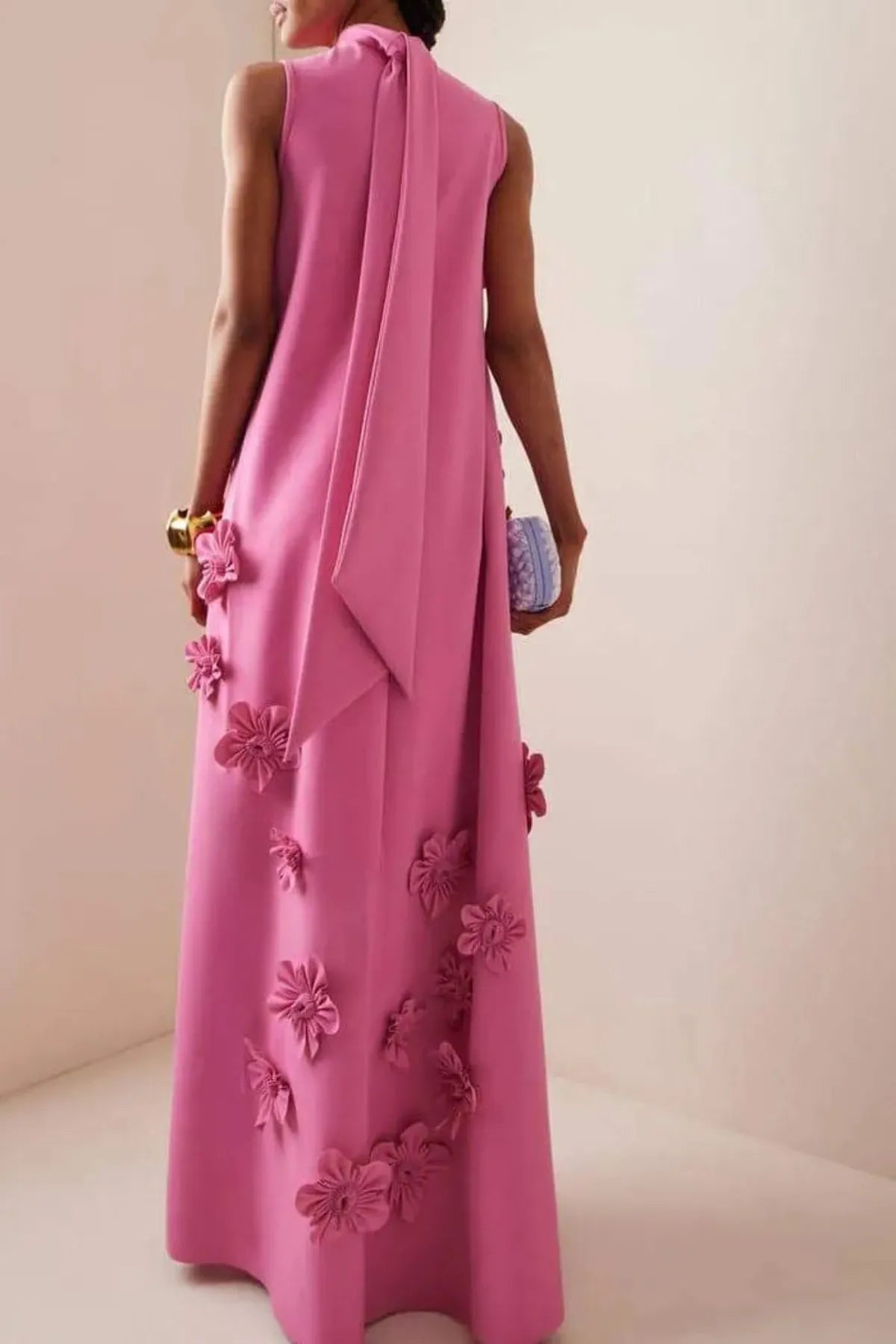 Floral Maxi Dress in Lightweight Fabric - Sleeveless Summer Evening Wear
