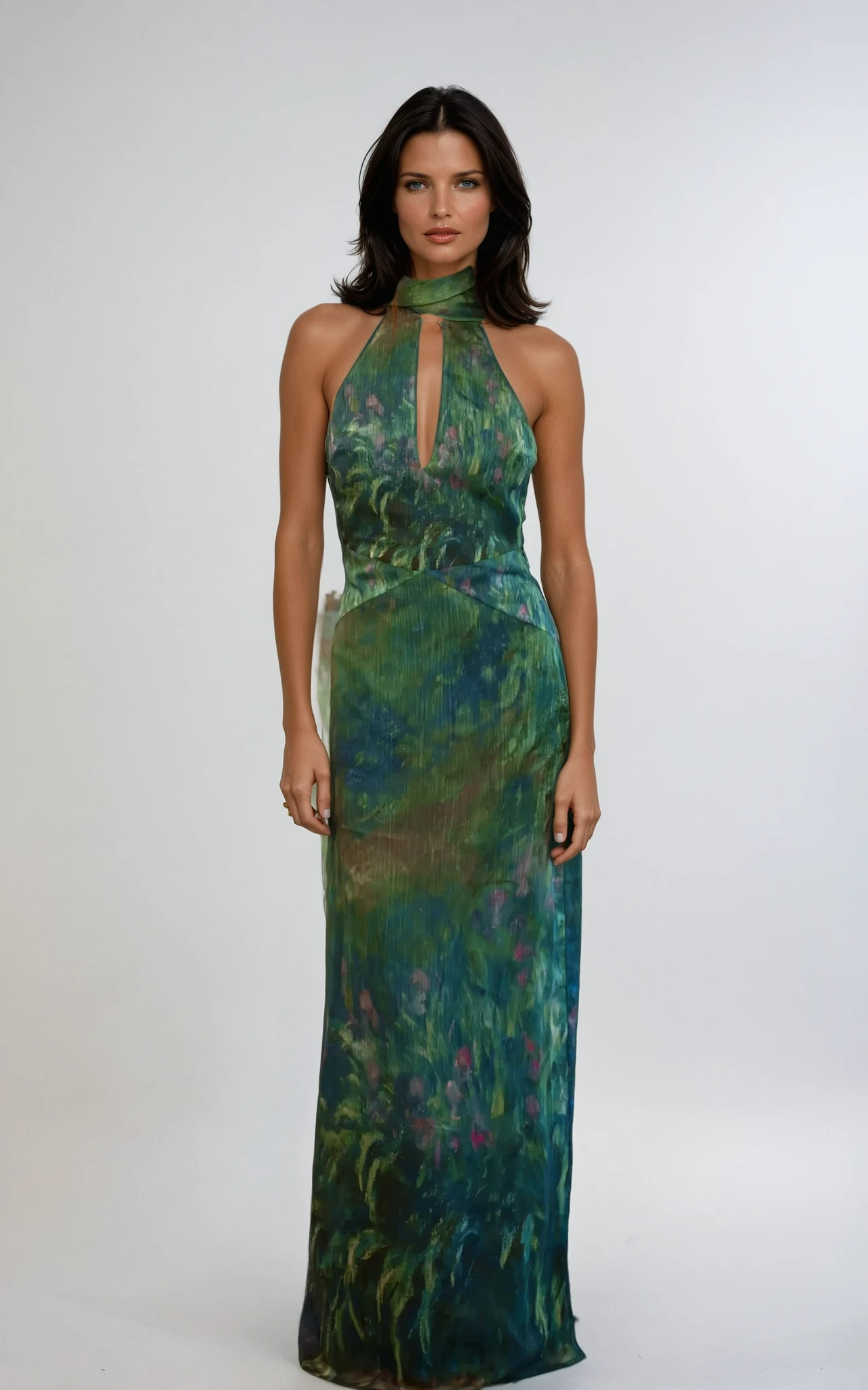 Floral Maxi Dress in Lightweight Fabric for Summer Parties and Events