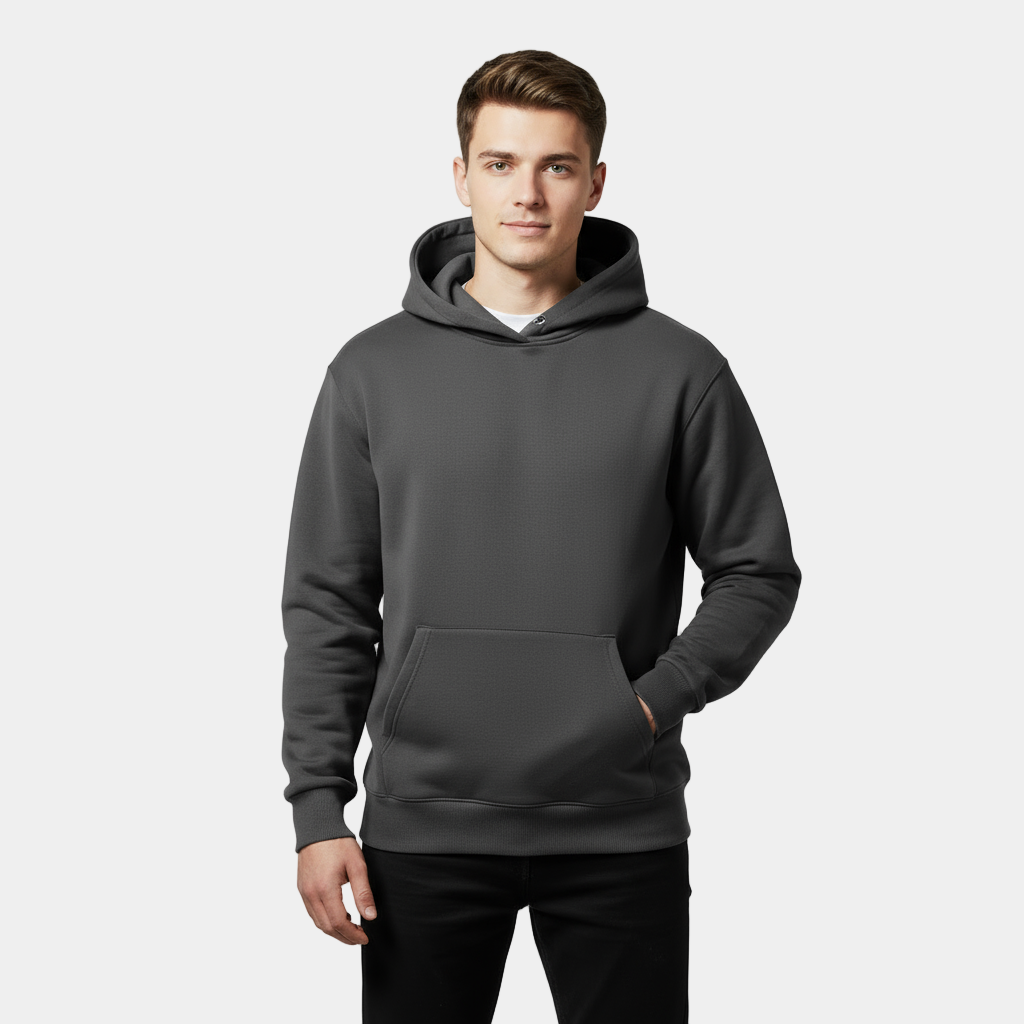Heavyweight Cotton Fleece Hoodie for Men - Comfortable Casual Wear for Cold Weather - Available in Multiple Colors