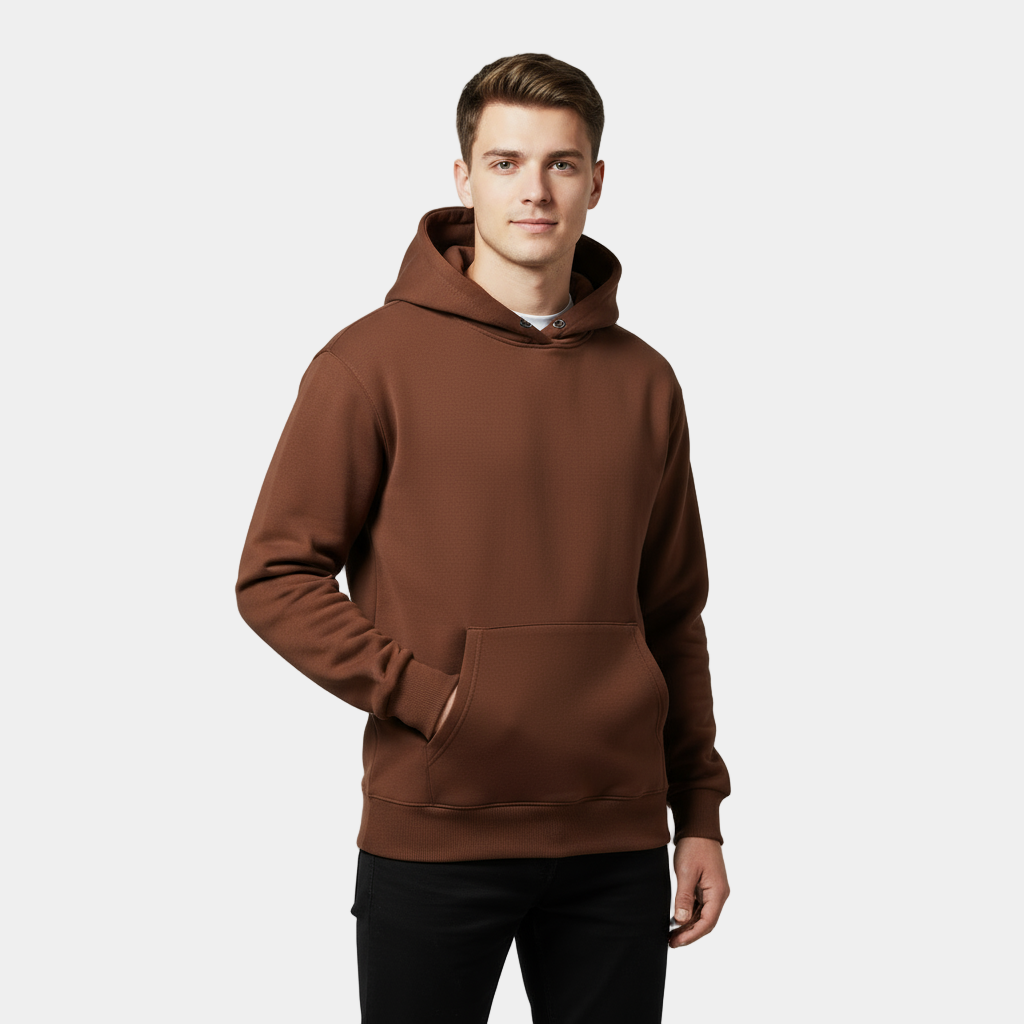 Heavyweight Cotton Fleece Hoodie for Men - Comfortable Casual Wear for Cold Weather - Available in Multiple Colors