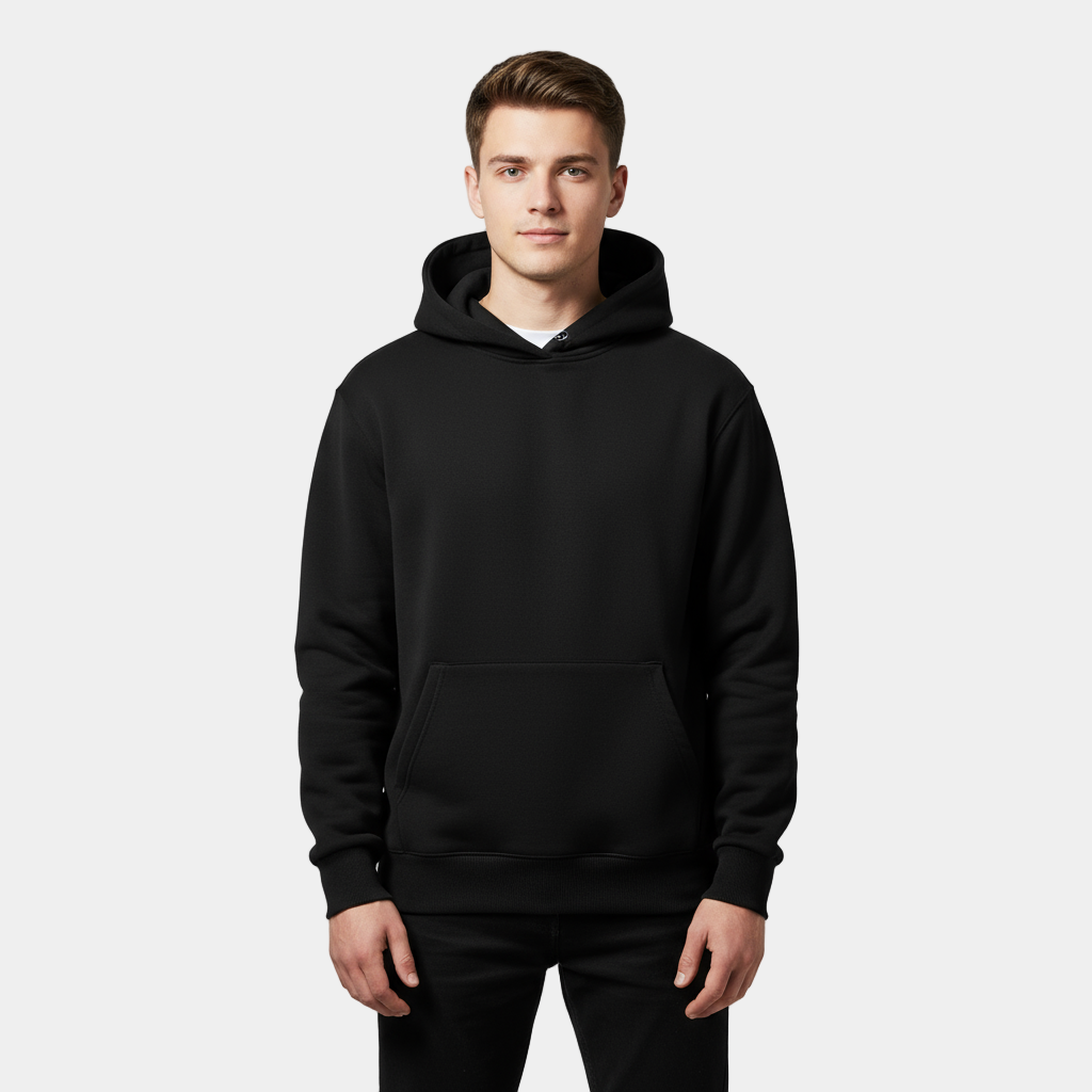 Heavyweight Cotton Fleece Hoodie for Men - Comfortable Casual Wear for Cold Weather - Available in Multiple Colors