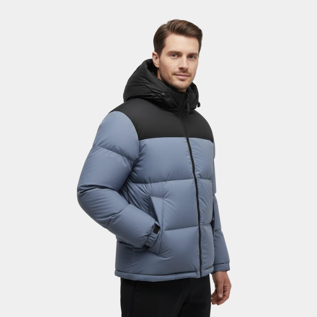 Heavyweight Down Puffer Jacket for Men - Insulated, Warm, Casual Outerwear for Cold Weather