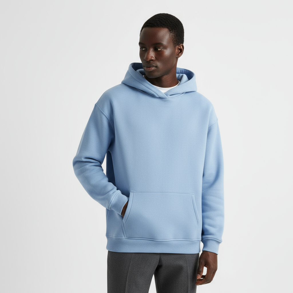 Heavyweight Men's Hoodie - Essential Cotton Blend - Casual Style for Everyday Wear - Available in Multiple Colors