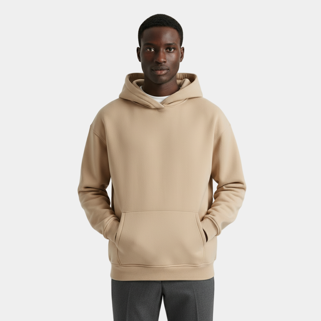 Heavyweight Men's Hoodie - Essential Cotton Blend - Casual Style for Everyday Wear - Available in Multiple Colors