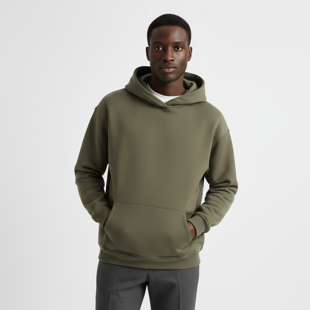 Heavyweight Men's Hoodie - Essential Cotton Blend - Casual Style for Everyday Wear - Available in Multiple Colors