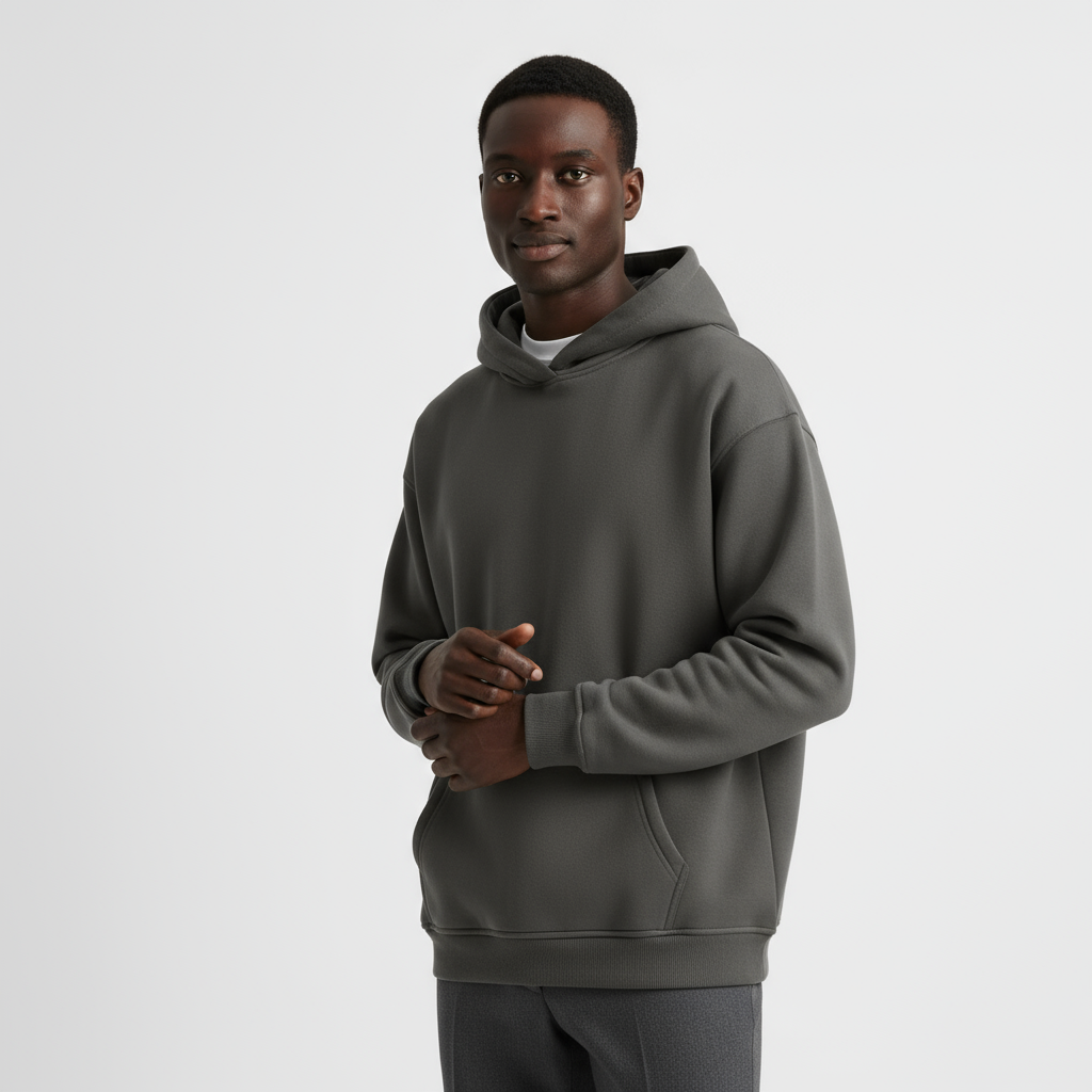 Heavyweight Men's Hoodie - Essential Cotton Blend - Casual Style for Everyday Wear - Available in Multiple Colors