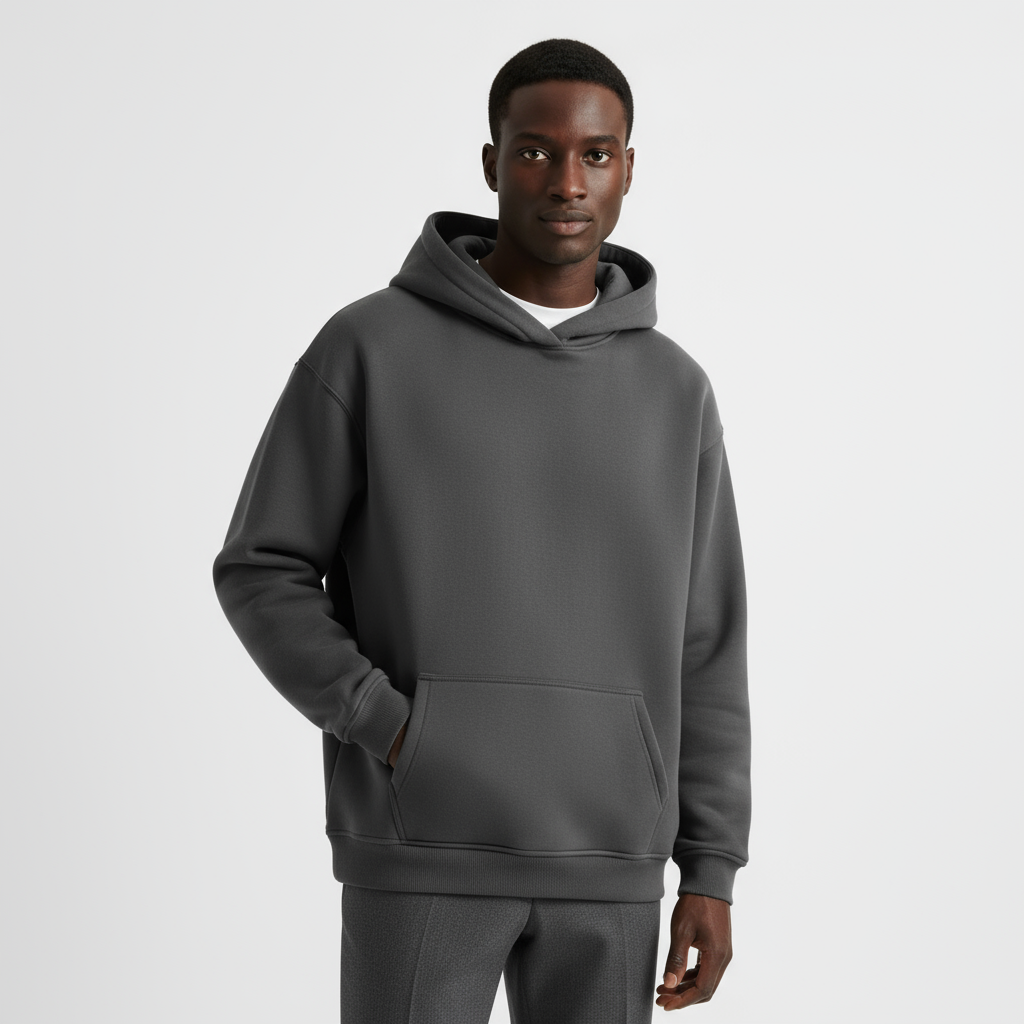 Heavyweight Men's Hoodie - Essential Cotton Blend - Casual Style for Everyday Wear - Available in Multiple Colors