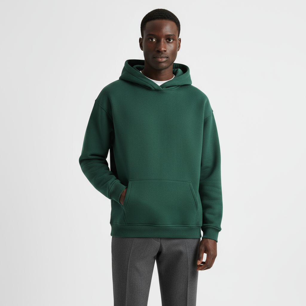 Heavyweight Men's Hoodie - Essential Cotton Blend - Casual Style for Everyday Wear - Available in Multiple Colors