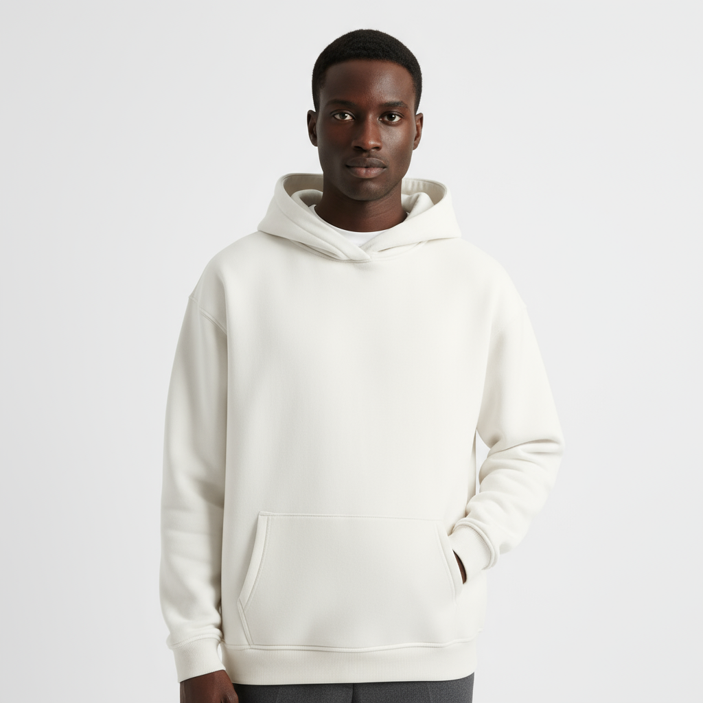 Heavyweight Men's Hoodie - Essential Cotton Blend - Casual Style for Everyday Wear - Available in Multiple Colors