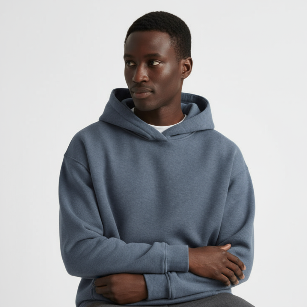 Heavyweight Men's Hoodie - Essential Cotton Blend - Casual Style for Everyday Wear - Available in Multiple Colors