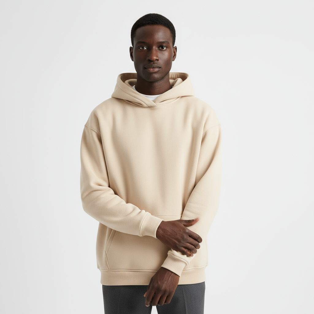 Heavyweight Men's Hoodie - Essential Cotton Blend - Casual Style for Everyday Wear - Available in Multiple Colors