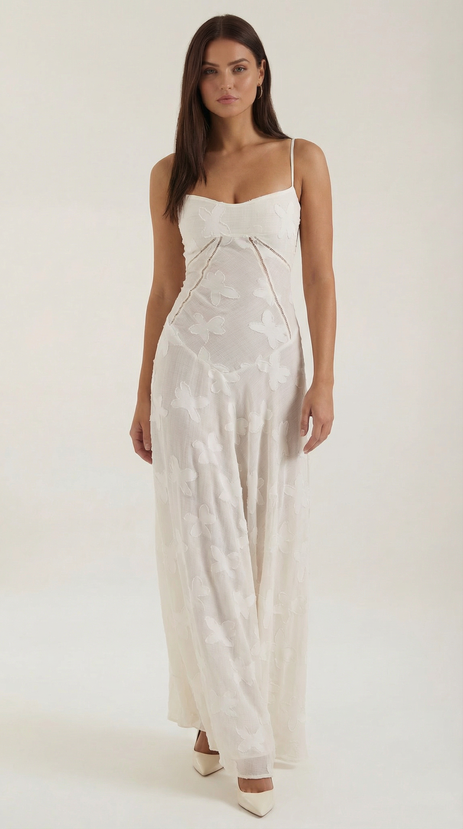 Lace Maxi Dress - Elegant Floral Design - Formal Wear for Women