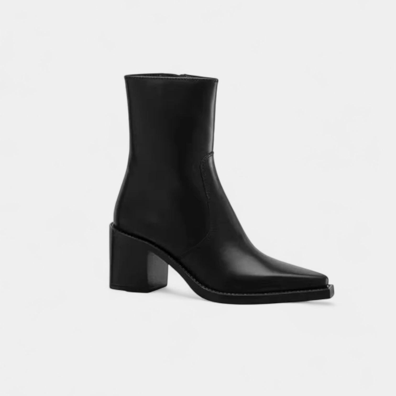 Leather Ankle Boots for Women with Side Zip Closure - Stylish Footwear for Casual and Formal Occasions