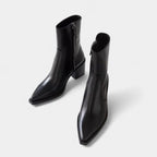 Leather Ankle Boots for Women with Side Zip Closure - Stylish Footwear for Casual and Formal Occasions