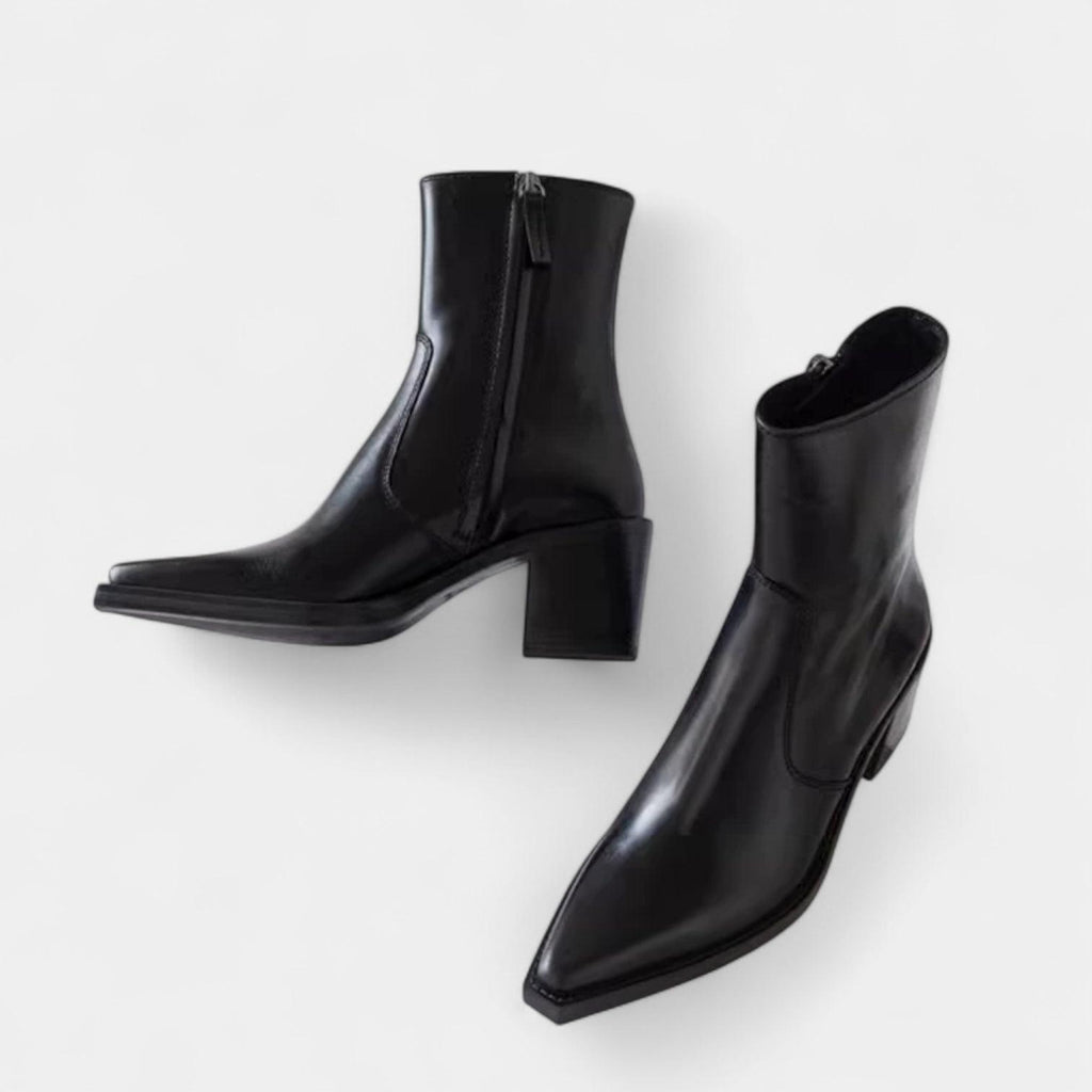 Leather Ankle Boots for Women with Side Zip Closure - Stylish Footwear for Casual and Formal Occasions