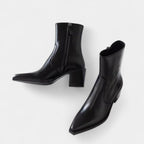 Leather Ankle Boots for Women with Side Zip Closure - Stylish Footwear for Casual and Formal Occasions