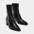 Leather Ankle Boots for Women with Side Zip Closure - Stylish Footwear for Casual and Formal Occasions