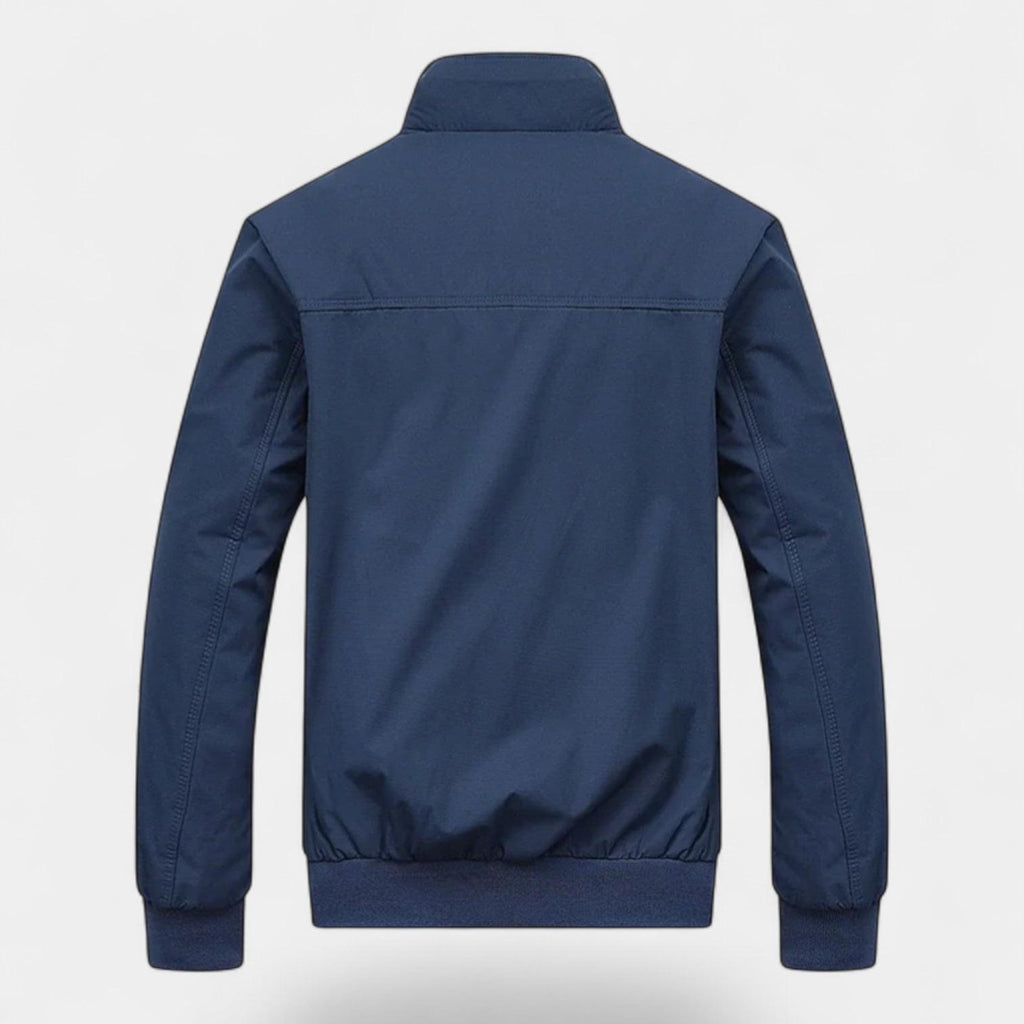 Men's Bomber Jacket with Checked Lining and Ribbed Trims for Casual Wear and Outdoor Activities