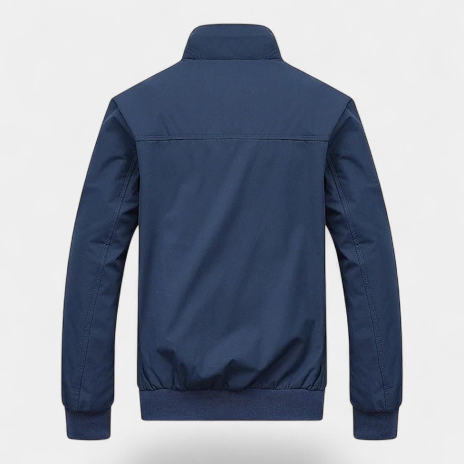 Men's Bomber Jacket with Checked Lining and Ribbed Trims for Casual Wear and Outdoor Activities