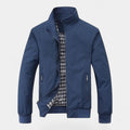 Men's Bomber Jacket with Checked Lining and Ribbed Trims for Casual Wear and Outdoor Activities
