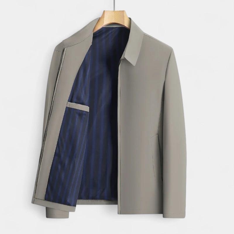 Men's Bomber Polo Jacket - Lightweight Cotton Blend - Casual Business Style - Perfect for Office and Social Events