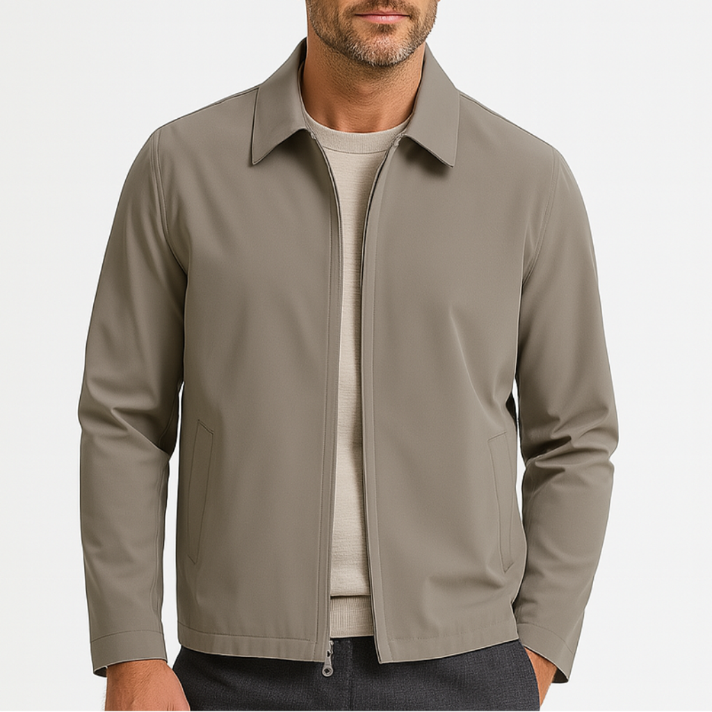 Men's Bomber Polo Jacket - Lightweight Cotton Blend - Casual Business Style - Perfect for Office and Social Events