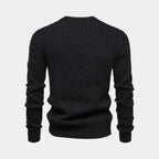 Men's Cable-Knit Sweater in Soft Cotton - Classic Crew Neck Jumper for Casual Wear and Layering