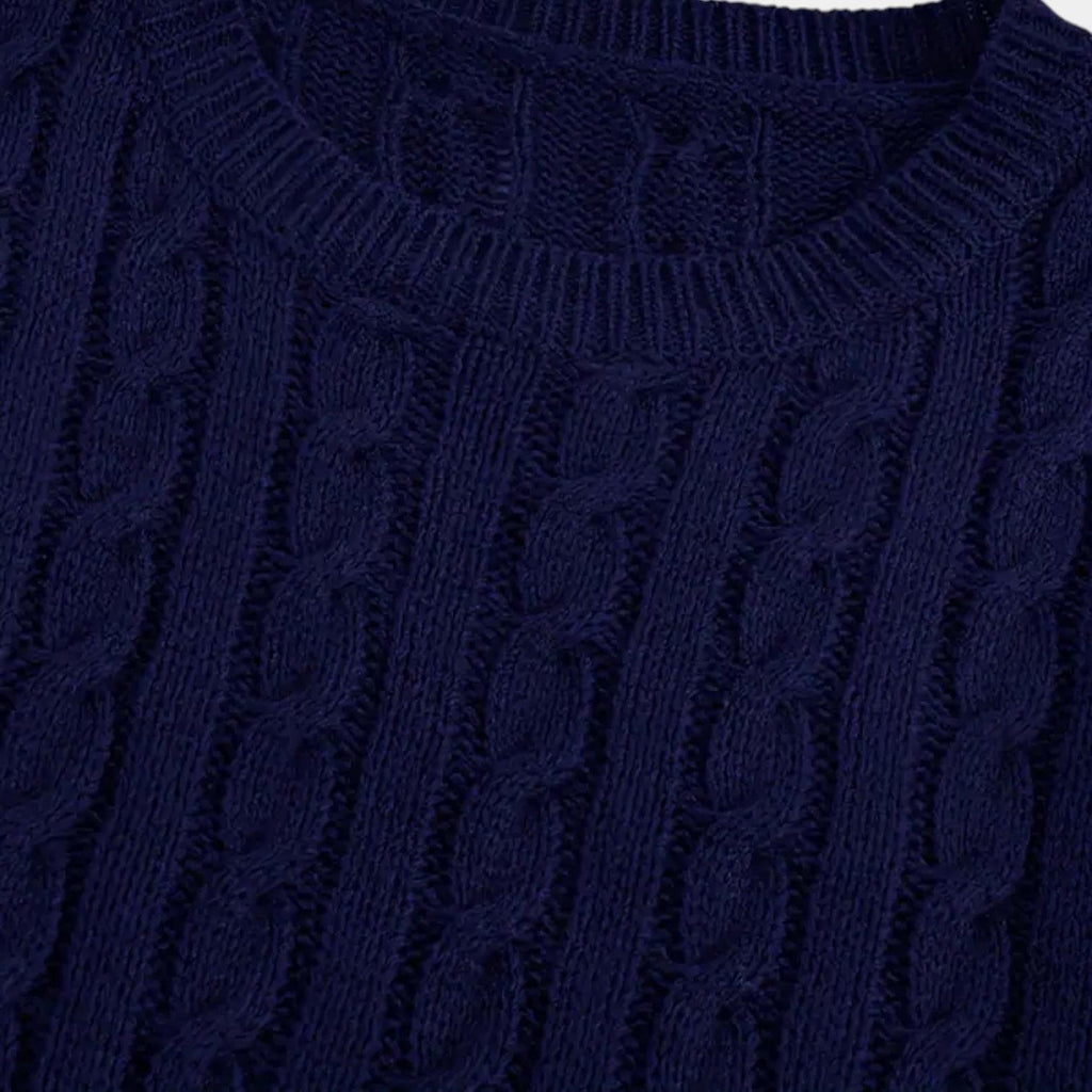 Men's Cable-Knit Sweater in Soft Cotton - Classic Crew Neck Jumper for Casual Wear and Layering