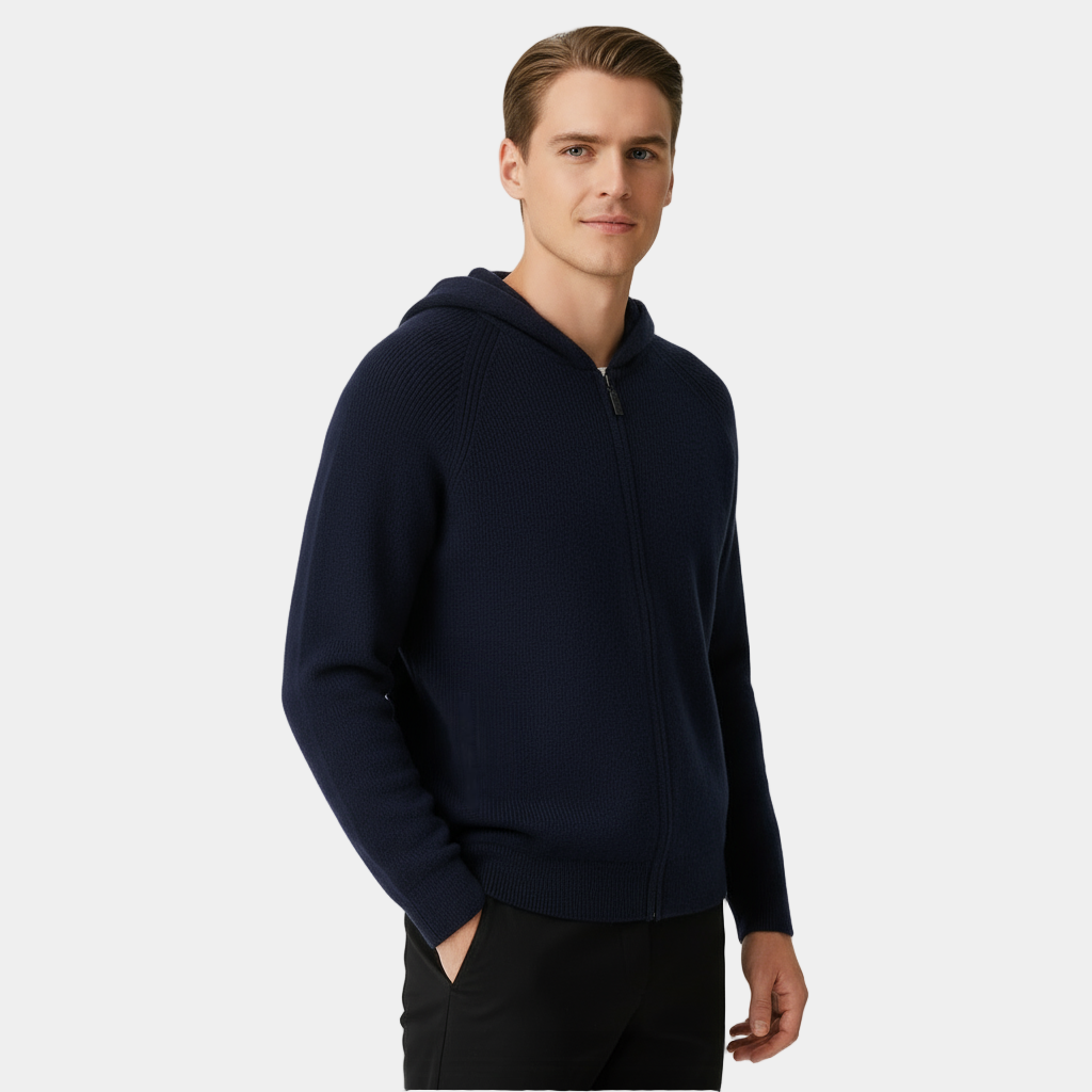 Men's Cashmere Zip Cardigan - Classic Design for Casual Wear - Soft, Warm, and Versatile Outerwear for All Seasons