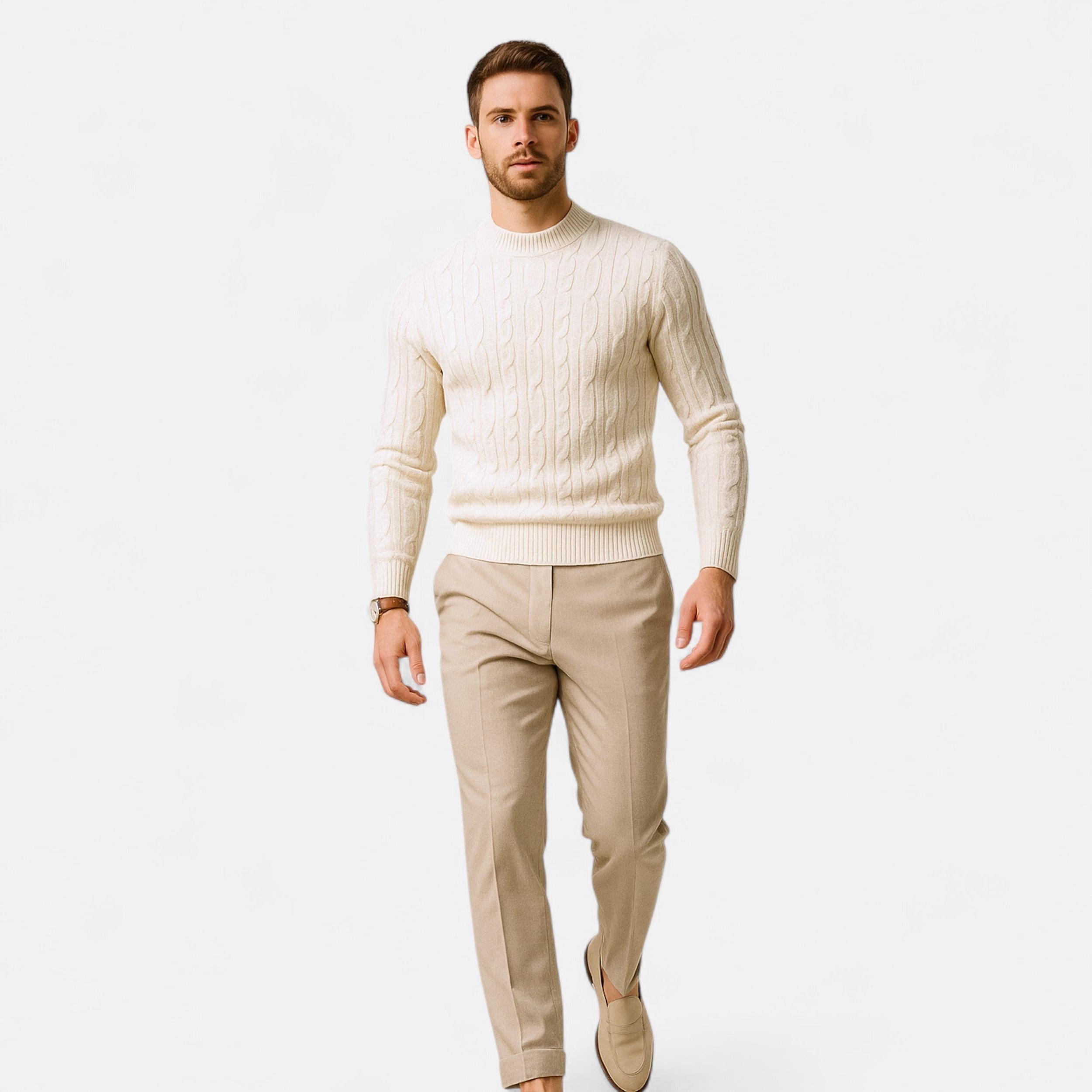 Men's Classic Crewneck Knit Sweater | Soft Cotton Blend | Casual Wear | Versatile Everyday Style