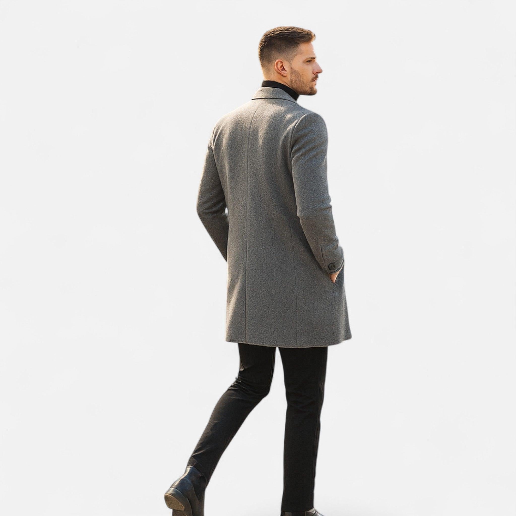 Men's Classic Wool Overcoat | Warm, Stylish Outerwear for Formal and Casual Occasions | Timeless Design