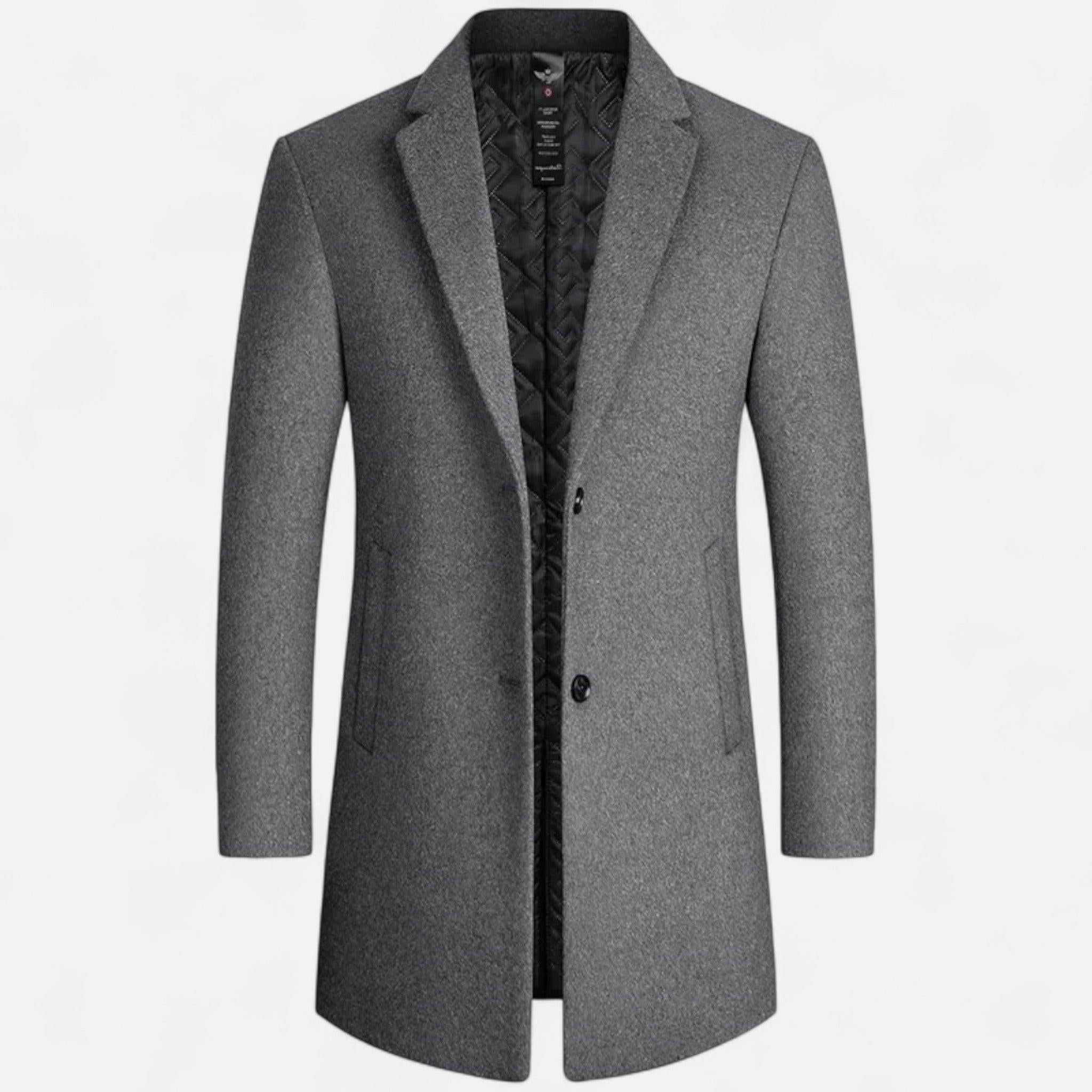 Men's Classic Wool Overcoat | Warm, Stylish Outerwear for Formal and Casual Occasions | Timeless Design