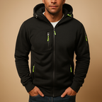 Men's Cotton Blend Adjustable Hooded Zip Hoodie for Casual Wear