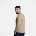 Men's Cotton Blend Round Neck Sweater - Timeless Style for Casual Wear