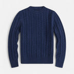 Men's Cotton Blend Round Neck Sweater - Timeless Style for Casual Wear