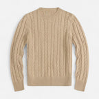 Men's Cotton Blend Round Neck Sweater - Timeless Style for Casual Wear