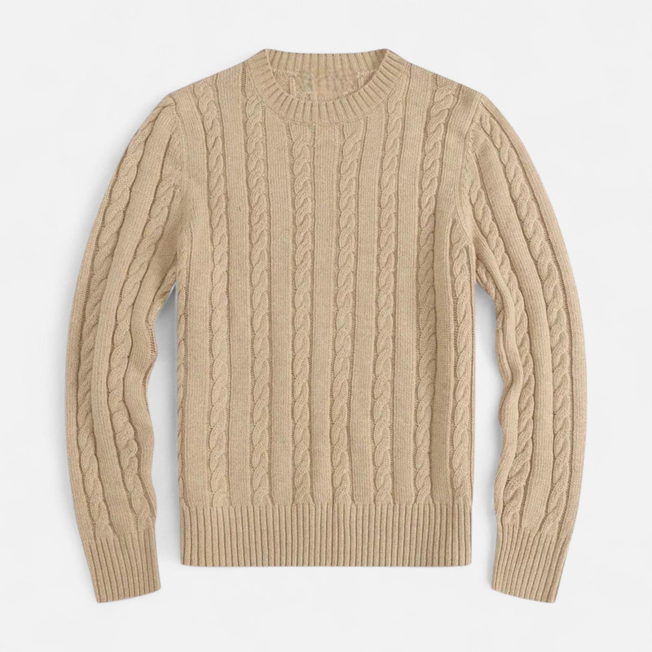 Men's Cotton Blend Round Neck Sweater - Timeless Style for Casual Wear