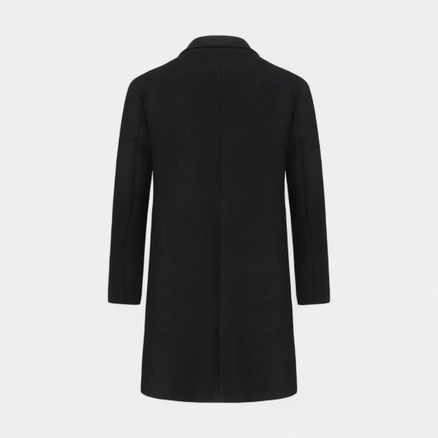 Men's Double-Breasted Wool Trench Overcoat - Classic Winter Coat for Formal and Casual Wear