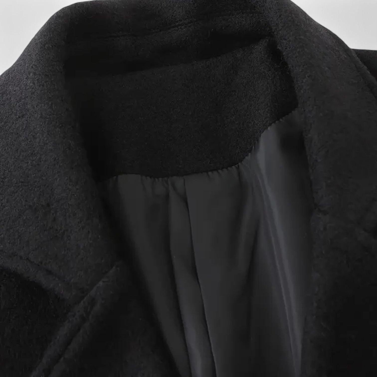 Men's Double-Breasted Wool Trench Overcoat - Classic Winter Coat for Formal and Casual Wear