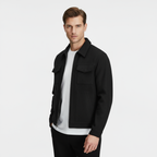 Men's Faux Suede Zip Shirt Jacket - Casual Overshirt for Everyday Wear