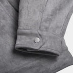 Men's Faux Suede Zip Shirt Jacket - Casual Overshirt for Everyday Wear