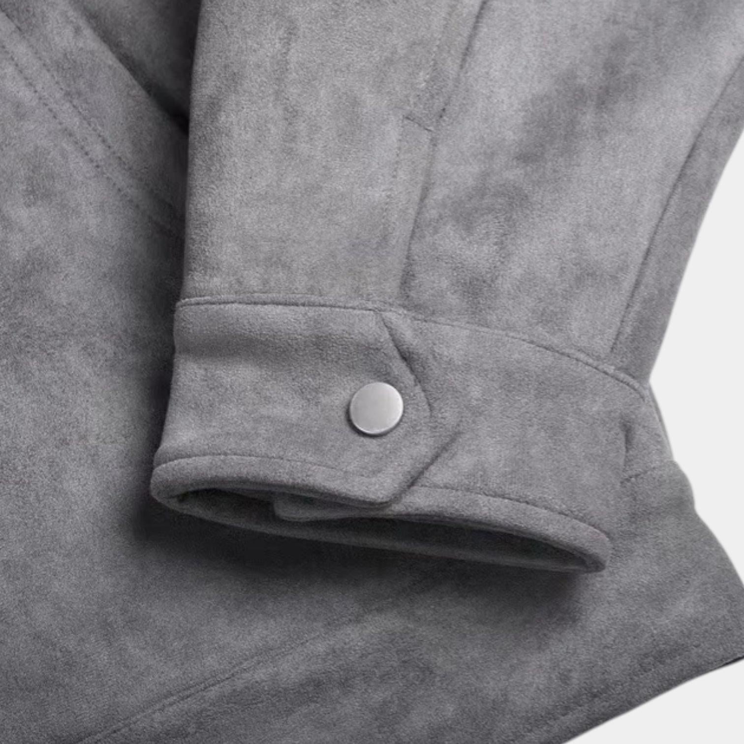 Men's Faux Suede Zip Shirt Jacket - Casual Overshirt for Everyday Wear